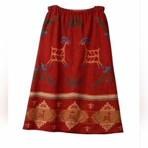 Vintage 80s Southwestern Kokopelli Wool Skirt Large Handmade Tribal Print